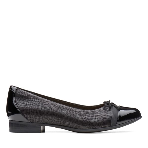 Clarks Womens Un Blush Cap Flat Shoes Black | CA-9368271